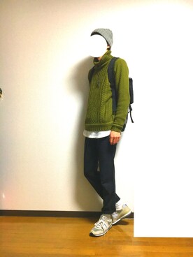 「RAGEBLUE（レイジブルー）の＜トレンドのロング丈＞ワッフルロングカットソー/733404（Tシャツ/カットソー）」を使った、Naokunさん（メンズ・178cm）の秋コーディネート