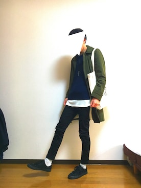 「RAGEBLUE（レイジブルー）の＜トレンドのロング丈＞ワッフルロングカットソー/733404（Tシャツ/カットソー）」を使った、Naokunさん（メンズ・178cm）の秋コーディネート