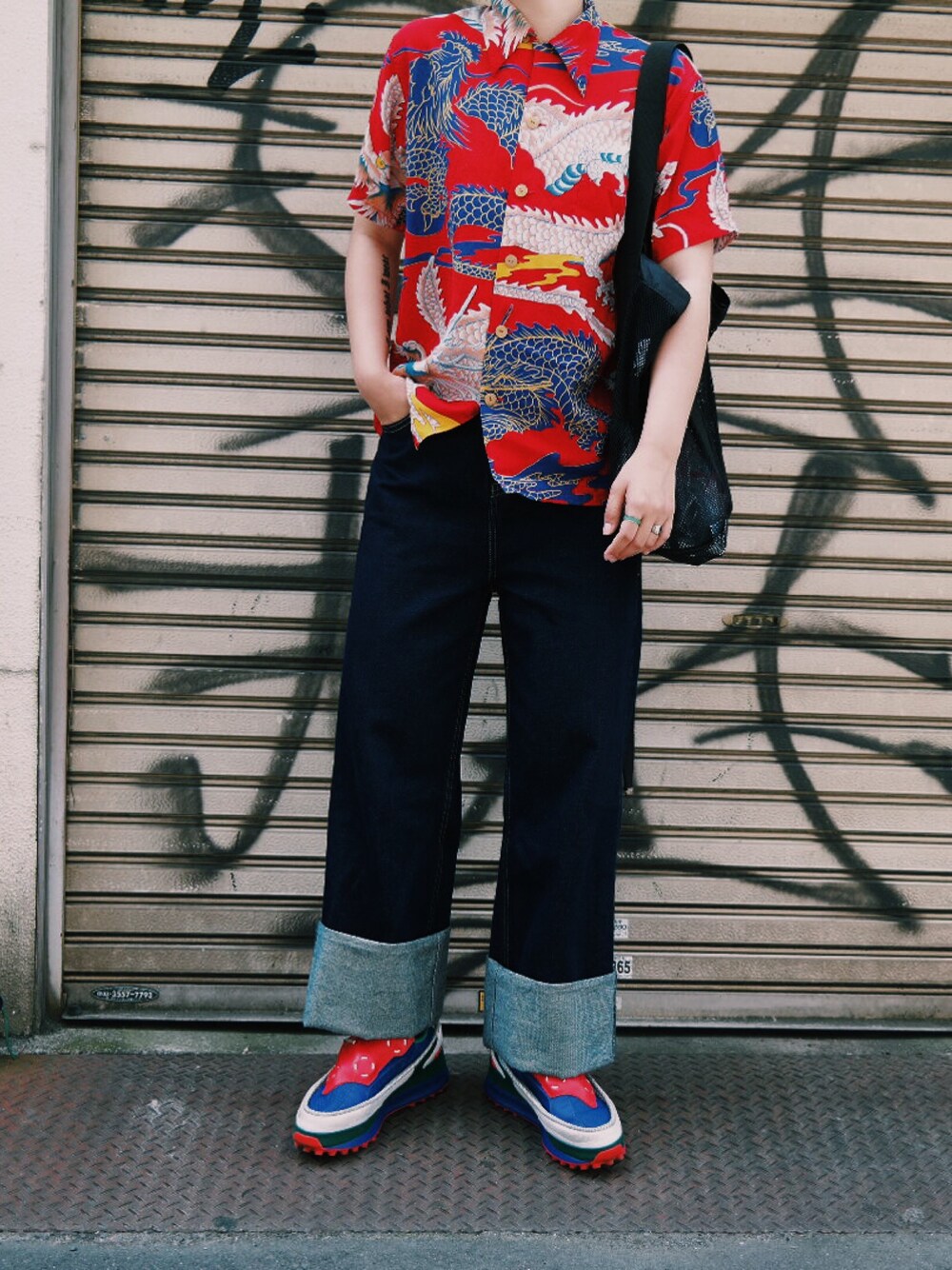 「NIKE、ootd、outfit、PLAC Jeans、RAFSIMONS、rafsimons×adidas」｜「plac jeanのアイテム（デニムパンツ、ブルー系）」を使った、mushr000000mさん（レディース・168cm）の秋コーディネートの1枚目の写真
