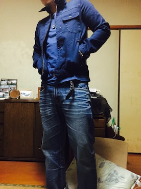 「Johnbull（ジョンブル）のアイテム（ブルゾン）」を使った、らいみさん（メンズ・174cm）の秋コーディネート
