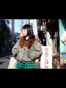 「used mix」｜「アイテム（ミリタリージャケット）」を使った、fromJPNstreetさん（レディース・158cm）の夏コーディネート