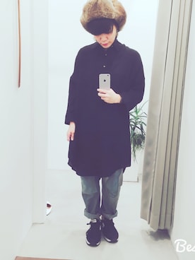 「アイテム（シャツワンピース）」を使った、manamiさん（レディース・156cm・20代）の冬コーディネート