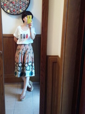 「Three Four Time（ｽﾘｰﾌｫｰﾀｲﾑ）のアイテム（シューズ）」を使った、きよさん（レディース・149cm）の夏コーディネート