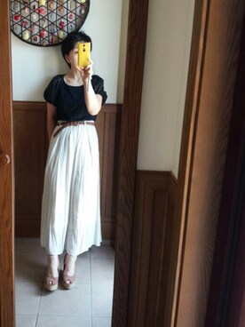 「Three Four Time（ｽﾘｰﾌｫｰﾀｲﾑ）のアイテム（シューズ）」を使った、きよさん（レディース・149cm）の夏コーディネート