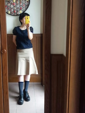「Rubyrivet（ルビーリベット）のアイテム（トップス）」を使った、きよさん（レディース・149cm）の夏コーディネート
