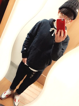 「NIKE（ナイキ）のアイテム（PC・スマホグッズ/家電）」を使った、shotaさん（メンズ・170cm）の冬コーディネート