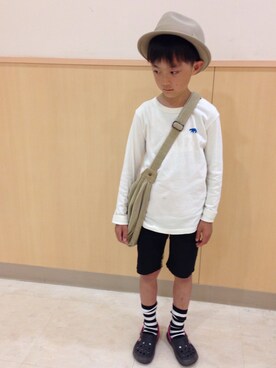 「abcd（ナシ）のアイテム（T Shirts、ホワイト系）」を使った、フミヤさんの春コーディネート