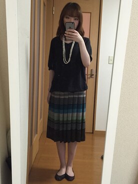 「アンティカのアイテム（Knitwear、ブラック系）」を使った、フミヤさんの夏コーディネート