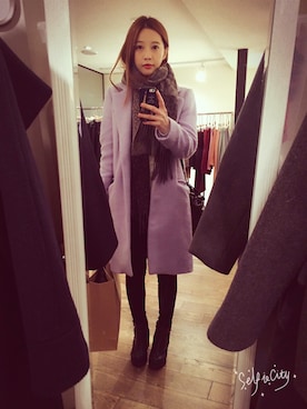 「korean」｜「アイテム（ジャケット/アウター）」を使った、Ashley Chenさん（レディース・159cm）の冬コーディネート