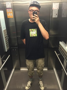 「NHIZのアイテム」を使った、chuantungさん（メンズ・189cm）の夏コーディネート