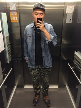 「PENFIELD USA（ペンフィールドユーエスエー）のアイテム（帽子）」を使った、chuantungさん（メンズ・189cm）の秋コーディネート