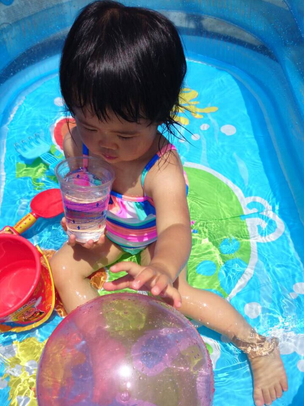 「プール、水遊び、水着、1歳10ヶ月」｜「babyGAPのアイテム（水着、その他）」を使った、h a k oさん（レディース・80cm）の夏コーディネートの1枚目の写真