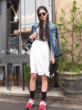 「SHEL’TTER（シェルター）のアイテム（帽子）」を使った、MIREIさん（レディース・170cm）の春コーディネート