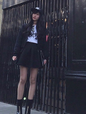 「SHEL’TTER（シェルター）のアイテム（帽子）」を使った、MIREIさん（レディース・170cm）の冬コーディネート
