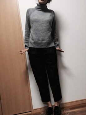 「grove（グローブ）のアイテム（スラックス）」を使った、ymさん（レディース・159cm）の冬コーディネート