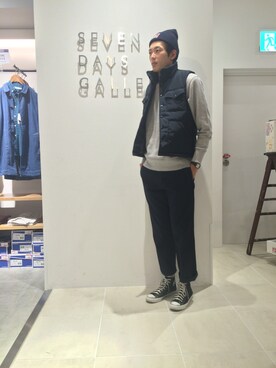 「SEVENDAYS=SUNDAY（セブンデイズサンデイ）のアイテム（チノパンツ）」を使った、shinyaさん（メンズ・186cm）の秋コーディネート