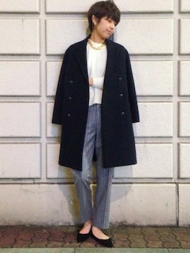 「カシミヤ」｜journal standard L'essage 銀座店 KANAEさん（レディース・162cm）の冬コーディネート