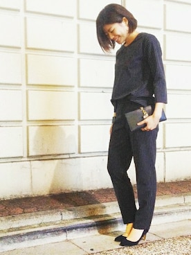 「journal standard L'essage（ジャーナルスタンダードレサージュ）のアイテム（パンツ）」を使った、journal standard L'essage 銀座店 KANAEさん（レディース・163cm）の冬コーディネート