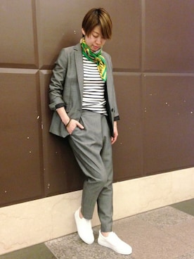 「journal standard L'essage（ジャーナルスタンダードレサージュ）のアイテム（パンツ）」を使った、journal standard L'essage 銀座店 KANAEさん（レディース・160cm）の冬コーディネート