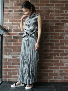 journal standard L'essage 銀座店 KANAEさん（レディース・160cm）の夏コーディネート