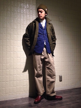 「FILSON（フィルソン）のアイテム（その他アウター）」を使った、市川 奏太さん（メンズ・179cm）の秋コーディネート