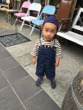 「1歳半」｜「アイテム（サロペット/オーバーオール）」を使った、keiiipさん（キッズ・80cm）の春コーディネート