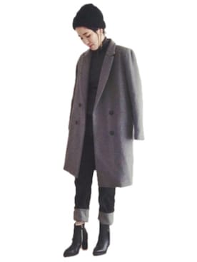 「Aco Design（アコデザイン）のアイテム（パンツ）」を使った、Hitominさん（レディース・166cm）の冬コーディネート