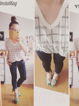 「RCWB（アールシーダブリュービー）のアイテム（パンツ）」を使った、kyonさん（レディース・153cm）の夏コーディネート