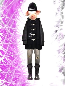 「Yohji Yamamoto（ヨウジヤマモト）のアイテム（ニットキャップ/ビーニー）」を使った、桜エビさん（メンズ・198cm）の春コーディネート