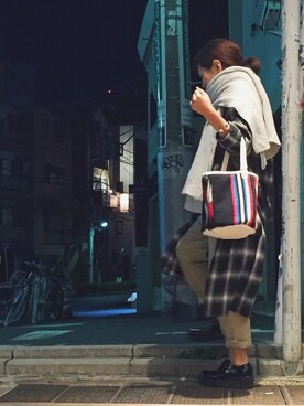 「SUNDAY WORKS（サンデーワークス）のアイテム（その他アウター）」を使った、Satoko Takeshitaさん（レディース・155cm）の秋コーディネート