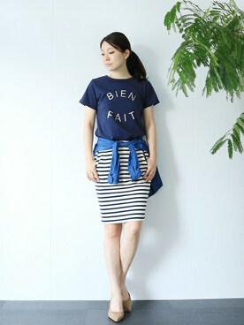 「タイムセール」｜「アイテム（スカート）」を使った、yuki kinaiさん（レディース・161cm）の夏コーディネート