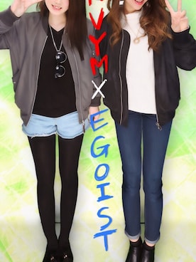「ENVYM（アンビー）のアイテム（ブルゾン）」を使った、chiakiさん（レディース・160cm）の春コーディネート