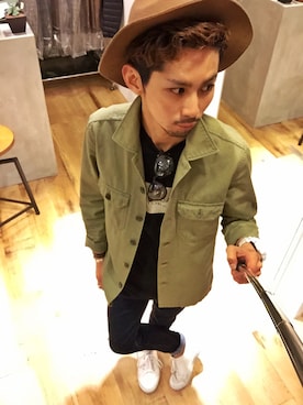 「Another Edition（アナザーエディション）のアイテム（帽子）」を使った、YUSUKE5さん（メンズ・165cm）の秋コーディネート