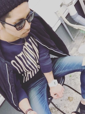 「サタデーズ ニューヨークシティ (Saturdays NYC)」｜「アイテム（スウェット）」を使った、YUSUKE5さん（メンズ・165cm）の秋コーディネート