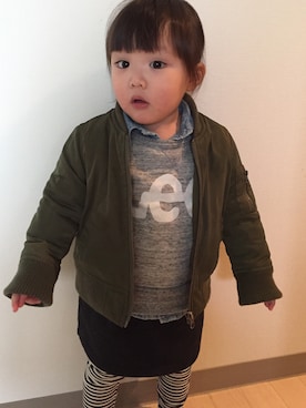 「Lee（リー）のアイテム（スウェット）」を使った、rinrin☺︎さん（キッズ・80cm）の冬コーディネート