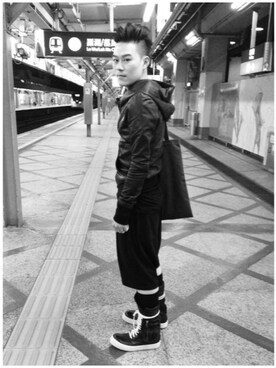 「RICK OWENS」｜「アイテム（その他シューズ）」を使った、darkさん（メンズ・176cm）の夏コーディネート