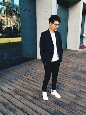 「stansmith」｜「アイテム（ジャケット/アウター）」を使った、JeffHaoさん（メンズ・175cm）の秋コーディネート