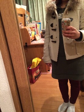 「AS KNOW AS plus（アズノゥアズプラス）のアイテム（ミリタリージャケット）」を使った、annaさん（レディース・157cm）の冬コーディネート
