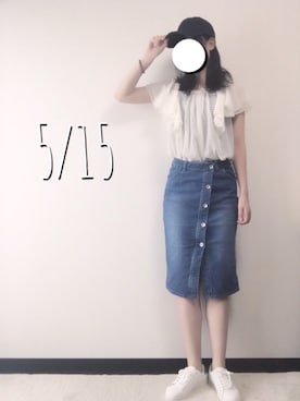 「とろみシャツ」｜「アイテム（キャップ）」を使った、nattsunさん（レディース・168cm）の春コーディネート