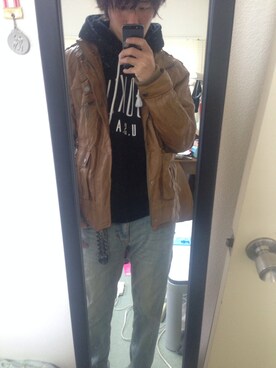 「roshell（ロシェル）のアイテム（その他シューズ、その他）」を使った、よこちゃんさん（メンズ・172cm）の冬コーディネート