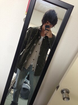 「bizzarroのbizzarroのエンジニアブーツ（その他シューズ、ベージュ系）」を使った、よこちゃんさん（メンズ・172cm）の冬コーディネート