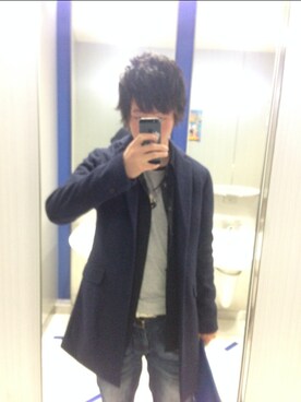 「AZUL by moussy（アズールバイマウジー）のオックス腰ポケット付き長袖ワークシャツ（シャツ/ブラウス、ブラック系）」を使った、よこちゃんさん（メンズ・172cm）の春コーディネート