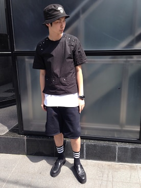 「lot holon（ロットホロン）のアイテム（シューズ）」を使った、SY さん（メンズ・187cm）の春コーディネート