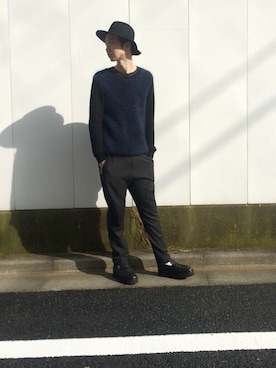 「lot holon（ロットホロン）のアイテム（ニット/セーター）」を使った、SY さん（メンズ・187cm）の冬コーディネート