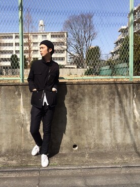 「lot holon（ロットホロン）のアイテム（Tシャツ/カットソー）」を使った、SY さん（メンズ・187cm）の春コーディネート