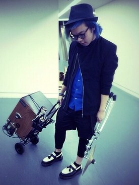 「blue」｜「アイテム（スーツジャケット）」を使った、jeffriahooさん（メンズ・168cm）の夏コーディネート