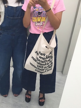 「KENZO」｜「アイテム（トートバッグ）」を使った、サクラさん（レディース・154cm）の夏コーディネート