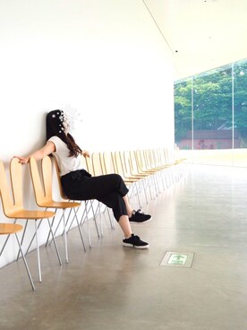 「ロングヘア」｜「アイテム（アナログ腕時計）」を使った、nnaiseさん（レディース・161cm）の夏コーディネート