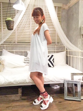 「サンダルに靴下」｜JELLYBEANSさん（レディース・155cm）の夏コーディネート