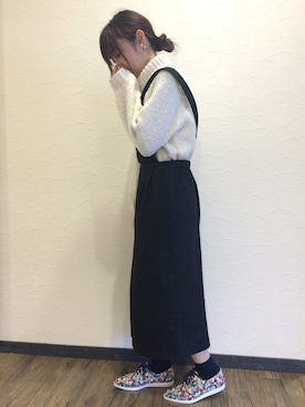 「JELLY BEANS」｜「アイテム（スニーカー）」を使った、JELLYBEANSさん（レディース・155cm）の冬コーディネート